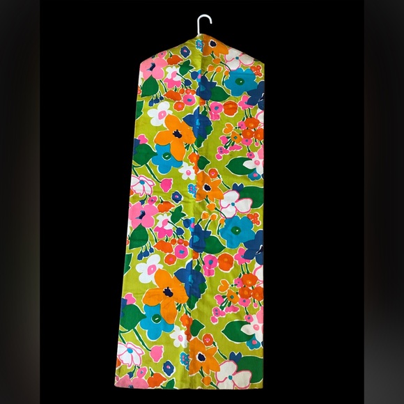 1970’s Floral Cloth Garment Bag, Vintage, hippy, retro - Picture 2 of 7